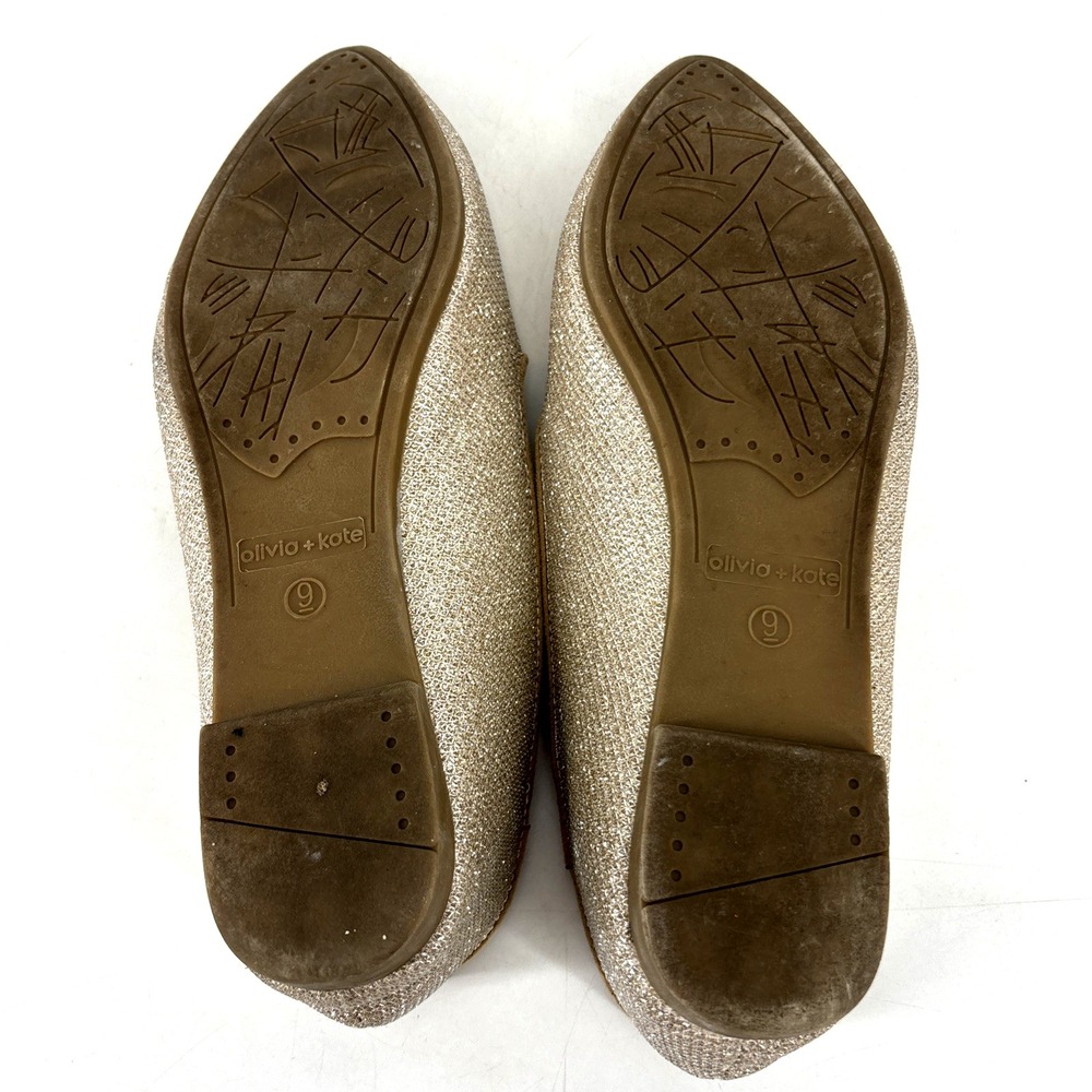 Olivia & Kate Women's Smoking Flat Gold Sparkle Glitter Size 9 Slip On SOLD OUT! - Picture 10 of 10